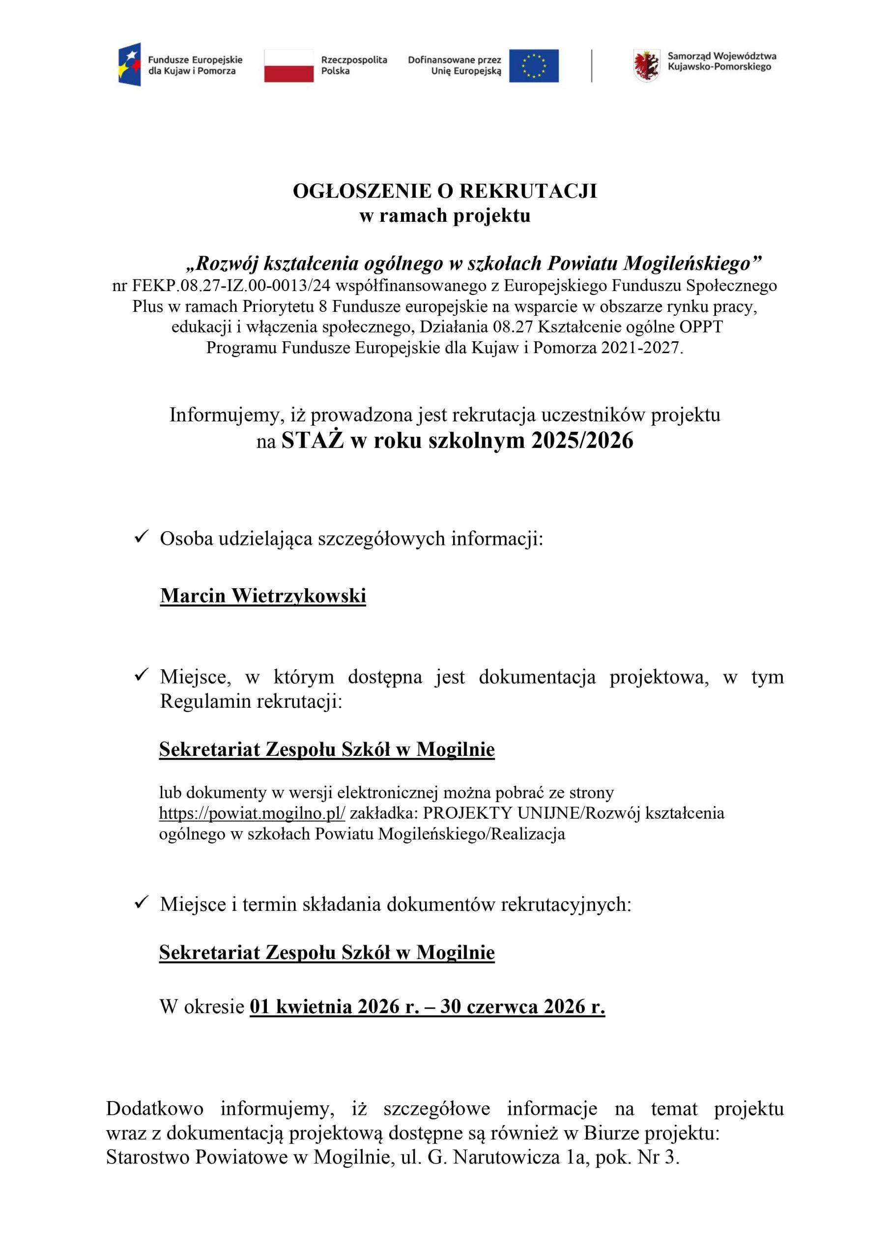 Ogłoszenie o rekturacji STAŻ 26-ZSM_page-0001